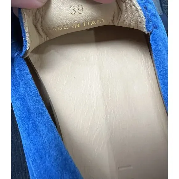 M Gemi The Felize Suede Moccasin Leather Loafers Driving Shoes Blue 39 - Picture 6 of 9